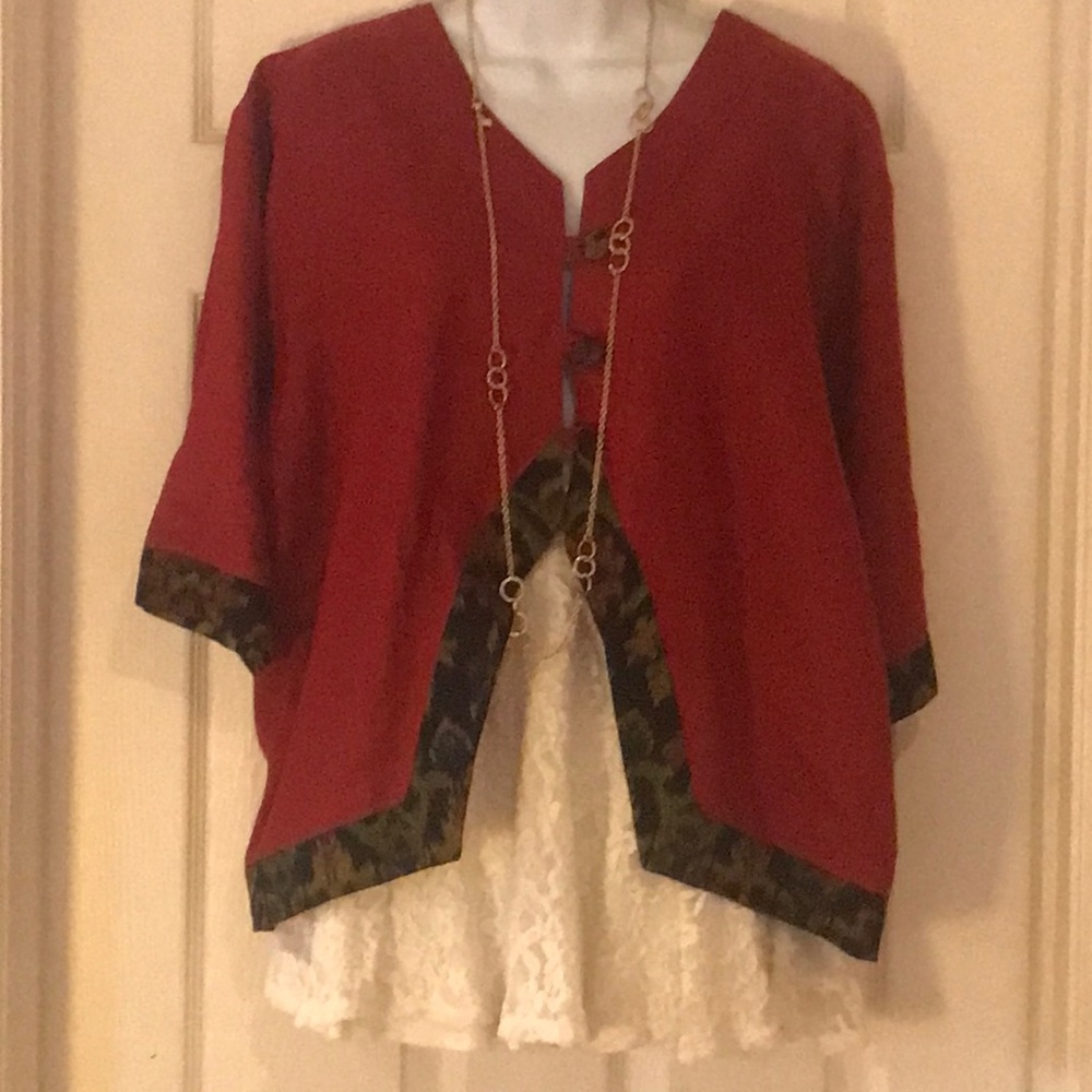 👚4/$28 AKU by Surayamo Boho Chic asymmetrical Top